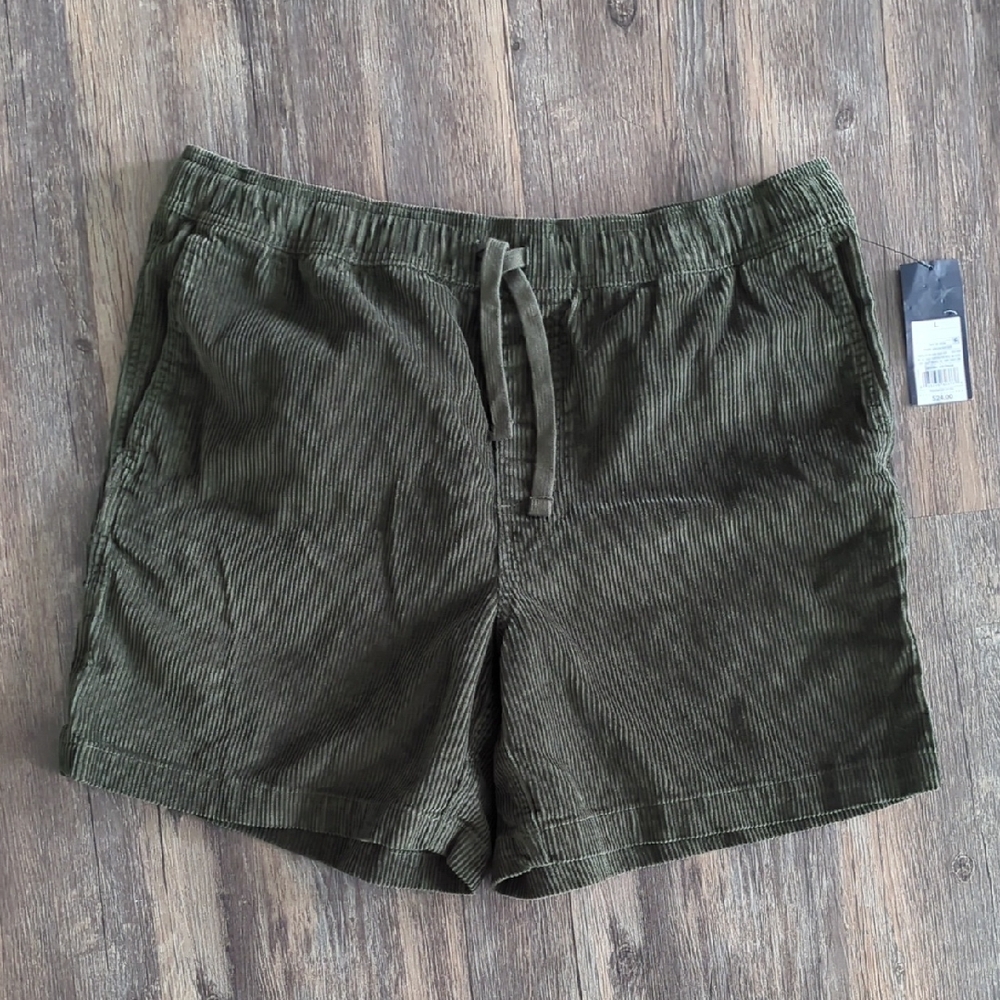 Olive Green Corduroy Shorts